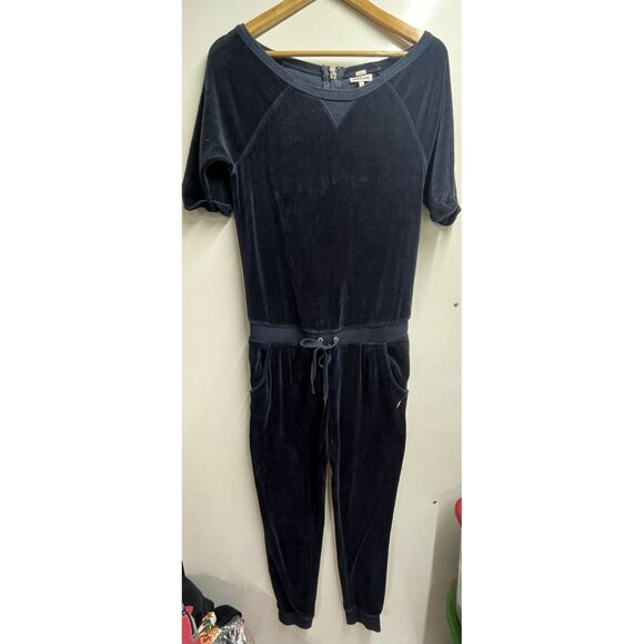 Juicy Couture Y2K Navy Blue Velvet Jumpsuit Size Small Woman’s - Picture 3 of 10